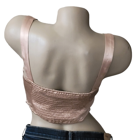 Astr the Label Larinna Bustier Crop Top Small Sweetheart Neck Sleeveless Beige - Picture 6 of 11